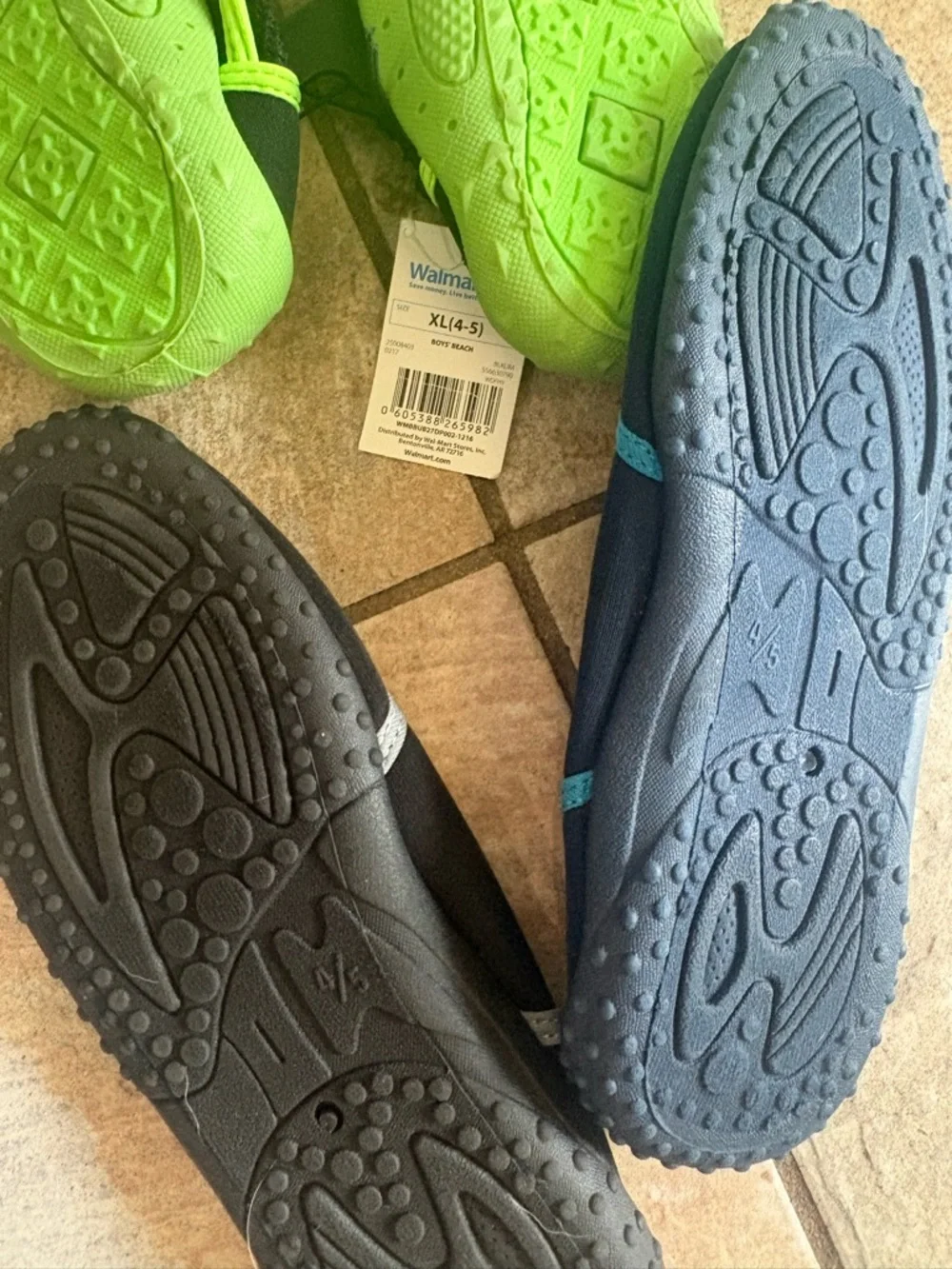 Swim/water shoes boys 4/5 bundle of 3 1 NWT 2 NWOT black blue green